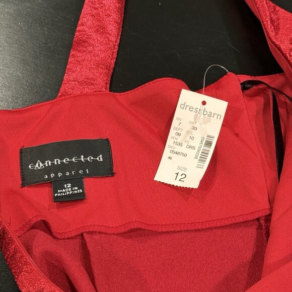 NWT Y2K Babydoll Red Satin Sleeveless Holiday Womens Dress Size 12 - Picture 7 of 13